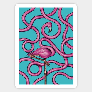 Flamingo Loops Sticker